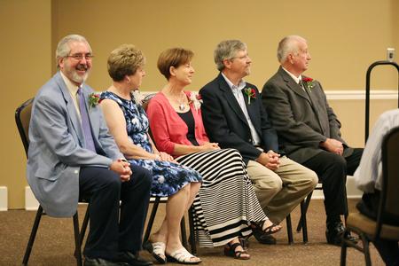 Retiring faculty members are honored at a reception in the Carl Grant Events Center. - Photo by Kristi McMurry Woody
