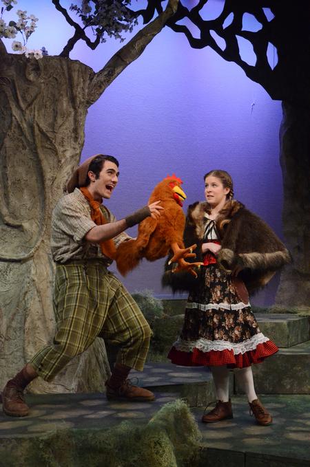 Christian Al-Hagal and Rebecca Leet perform in the W.D. Powell Theatre for Into the Woods, which was a collaboration between the comm arts and music departments. - Photo by Emily Stookey