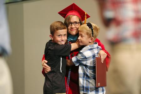 Catherine Hendon, doctor of education graduate, poses for a photo after receiving her diploma at Summer Graduation. - Photo by Kristi McMurry Woody