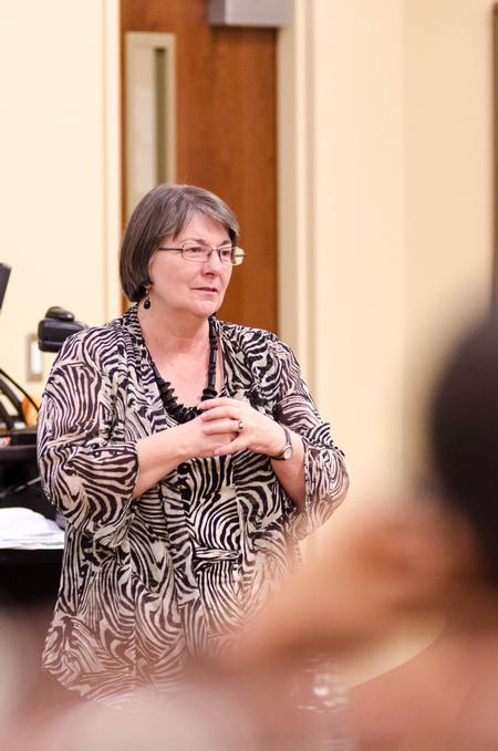 Mary Anne Poe, professor of social work, speaks during the Town and Gown Lecture Series, "The Legacy of the Civil Rights Movement." - Photo by David Parks