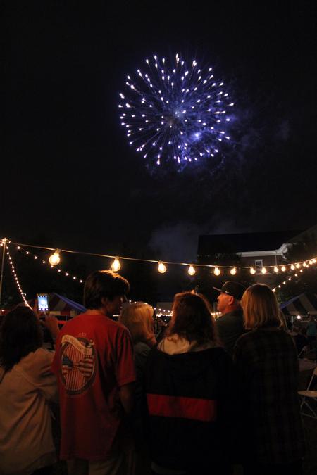 Families and students watch fireworks during Family Weekend's Union Night. - Photo by Sol Bee Park