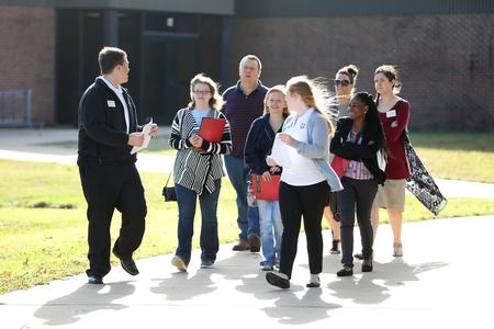 Prospective students and their families take a tour of Union's campus during the Bulldog Days weekend event. - Photo by Kristi McMurry Woody