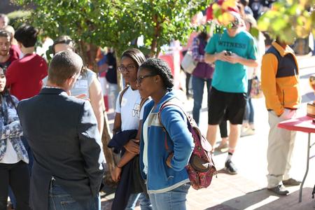 Prospective students visit various booths at the Student Life Fair that was held as part of Bulldog Days. - Photo by Kristi McMurry Woody