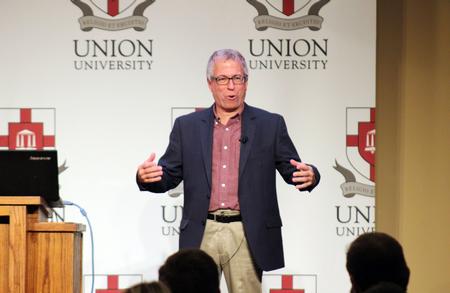 Robert Citino, professor of history at the University of North Texas and widely acclaimed author, speaks on the topic of "Culture for Defeat: The German Way of War in the 20th Century." - Photo by Sol Bee Park