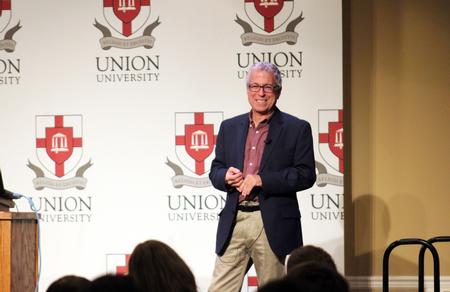 Robert Citino, professor of history at the University of North Texas, talked to students on the topic of how Germans approached war in the 20th Century at the Carl Grants Events center. - Photo by Sol Bee Park