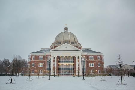 The Logos during a snowy morning in Jackson, Tennessee. - Photo by Kristi McMurry Woody
