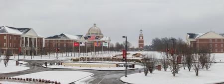 The Great Lawn on a snowy day on campus.  - Photo by Kristi McMurry Woody
