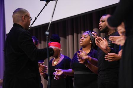 The Lane College concert choir performs in chapel.  - Photo by Kristi McMurry Woody