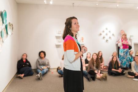 Kelsey Nagy, alum and professional artist, presents her show "Layers" in the Union Art Gallery. - Photo by Kristi McMurry Woody