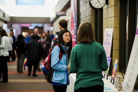 Students enjoy browsing the booths during Social Work Awareness Day. - Photo by Kristi McMurry Woody