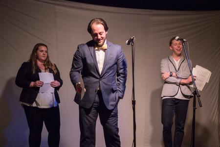 Sam Jones, junior digital media major, receives best screenplay award for his film <i>Reunion</i> at the 2016 Union Student Film Festival.  - Photo by David Parks