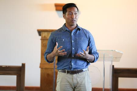 Dr. Thi Mitsamphanh of World Relief in Memphis speaks at the  Immigration: Church & Community Mobilization workshop hosted by the language, sociology and social work departments.  - Photo by Kristi McMurry Woody