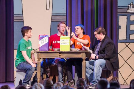 In the children's musical, <i>Alexander and the Terrible, Horrible, No Good, Very Bad Day</i>, Alexander's family gathers for breakfast. - Photo by David Parks