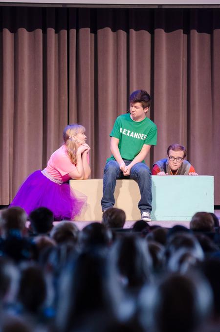 Cast members perform the first song in <i>Alexander and the Terrible, Horrible, No Good, Very Bad Day</i>. - Photo by David Parks