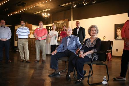Guests gather in Barefoots Joe to honor Hyran and Joyce Barefoot on the 20th anniversary of the naming of the Barefoot Student Union Building. - Photo by Kristi McMurry Woody