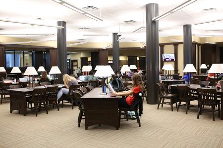 Students study in the The Logos during finals week.  - Photo by Kristi McMurry Woody