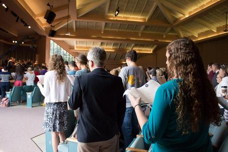Students and staff worship together in chapel for Convocation. - Photo by Janelle Vest