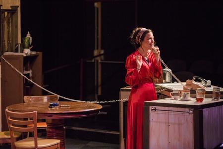 Sydney Fly, junior interdisciplinary studies major, performs as Beatrice in "The Effect of Gamma Rays on Man-in-the-Moon Marigolds." - Photo by Kristi McMurry Woody