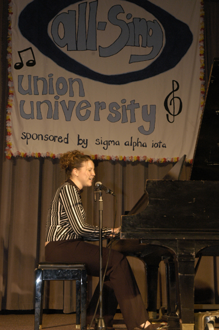 Junior Shaundra Bloomberg performs during All-Sing 2004. - Photo by Kathleen Murray