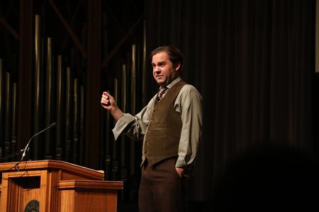 Sean McMeekin, author and professor of history at Bard college in New York, speaks at the 20th annual Carls-Schwerdfeger History Lecture in the G.M. Savage Memorial Chapel - Photo by Elizabeth Wilson