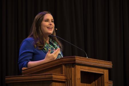 Angela Moses gives examples of how she and her husband Steve minister to refugees in their area of Memphis. - Photo by Elizabeth Wilson