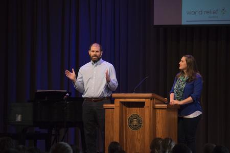 Steve and Angela Moses, World Relief, give practical advice on how to minister to refugees around you.  - Photo by Elizabeth Wilson
