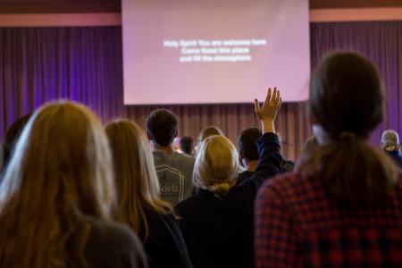 Union University students worship in the G.M. Savage Memorial Chapel.  - Photo by Morgan Morfe
