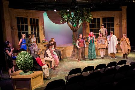 The cast of Shakespeare's <em>A Midsummer Night's Dream</em> performs in the W.D. Powell Theatre. - Photo by Kristi McMurry Woody