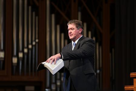 Steve Gaines speaks on scripture during chapel.  - Photo by Kristi McMurry Woody