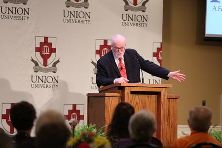 Timothy George, founding dean of Beeson Divinity School, speaks during the Ref500 conference. - Photo by Kristi McMurry Woody
