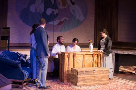 The cast of Little Women performs in the W.D. Powell Theatre.  - Photo by Kristi McMurry Woody