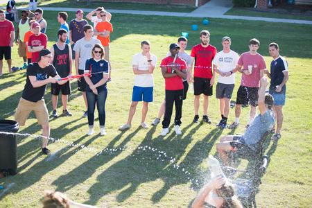 Students participate in various games during Residence Life's Field Day event.  - Photo by Kristi McMurry Woody