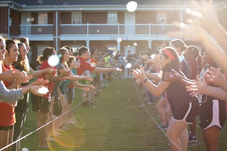 Students compete in the balloon toss during Res Life's Field Day. - Photo by Kristi McMurry Woody