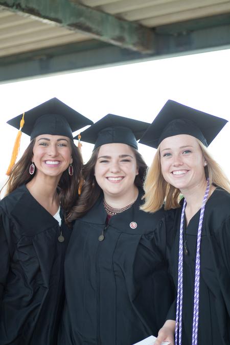 Students participate in the spring 2017 graduation ceremony.  - Photo by Gretchen Foels