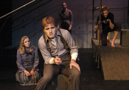 Jill Casey, Patrick Myers, Katie Mathis, and Jared New perform in <i>Metamorphasis</i>. - Photo by Alaina Kraus