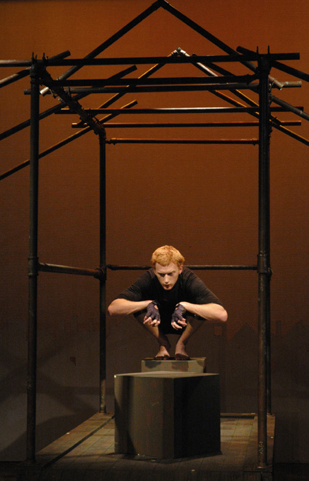 Jared New performs in <i>Metamorphasis</i>. - Photo by Alaina Kraus