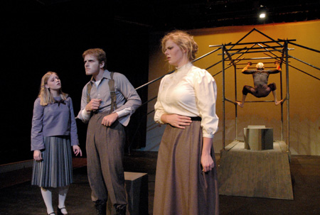 Jill Casey, Patrick Myers, Emily Brown & Jared New perform in <i>Metamorphasis</i>. - Photo by Alaina Kraus