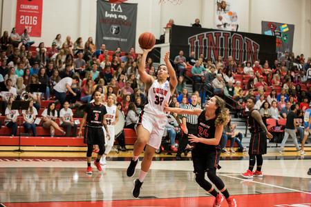 Sara Lytle goes up for a shot during the homecoming game.  - Photo by Kristi McMurry Woody