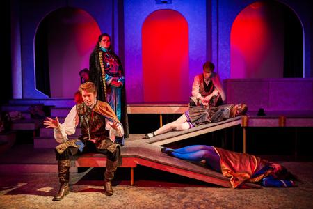 Students perform in the Union Players' production of Rosencrantz and Guildenstern are Dead. - Photo by Kristi McMurry Woody
