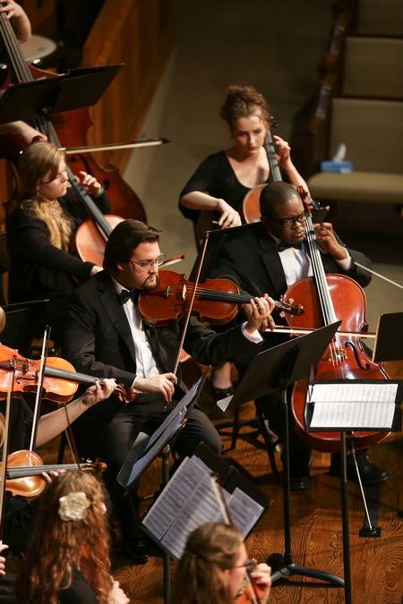 Members of Union's orchestra perform in the annual fall concert.  - Photo by Kristi McMurry Woody