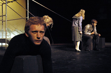 Jared New, Emily Brown, Jill Casey, & Patrick Myers perform in <i>Metamorphasis</i>. - Photo by Alaina Kraus