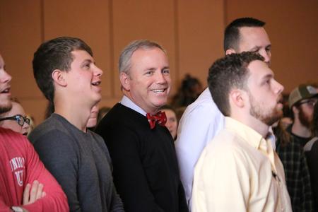 Dub Oliver, president of the university, participates in chapel. - Photo by Hannah Heckart