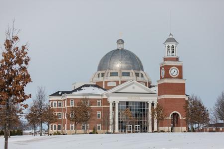Miller Tower and The Logos during winter. - Photo by Kristi McMurry Woody