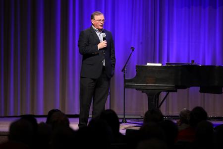 Tommy Sadler, director of athletics, welcomes guests to the annual Booster Club fundraiser. - Photo by Kristi McMurry Woody