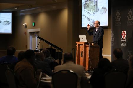 George Guthrie, Senior Fellow in the R.C. Ryan Center for Biblical Studies, speaks in one of three plenary sessions at the Spring Bible Conference at Union University. - Photo by Kristi McMurry Woody