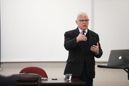 Mark Dubis, professor of Biblical studies, speaks during a parallel session of the Spring Bible Conference. - Photo by Kristi McMurry Woody