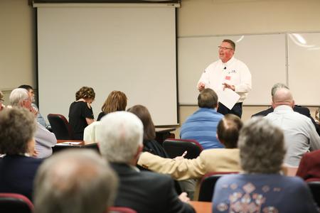 Roc Collins, Tennessee Baptist Mission Board, speaks on "Creating an Environment for Evangelism" during the West Tennessee Evangelism Rally. - Photo by Kristi McMurry Woody