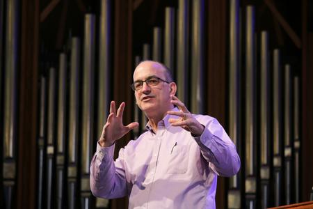 George Guthrie, Benjamin W. Perry Professor of Bible, speaks in chapel. - Photo by Hannah Heckart