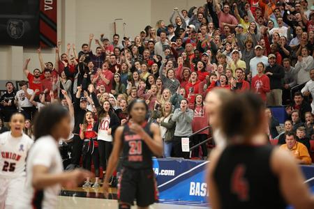 Students cheer on the Lady Bulldogs during the Sweet Sixteen game against Valdosta State. - Photo by Kristi McMurry Woody