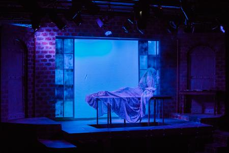 Frankenstein's monster comes to life during the Union University production of Frankenstein. - Photo by Kristi McMurry Woody